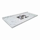 Ver imagem 1 de Pia de Mármore Branco 1,60m com Cuba em Inox 1,60 x 0,54m:Branco