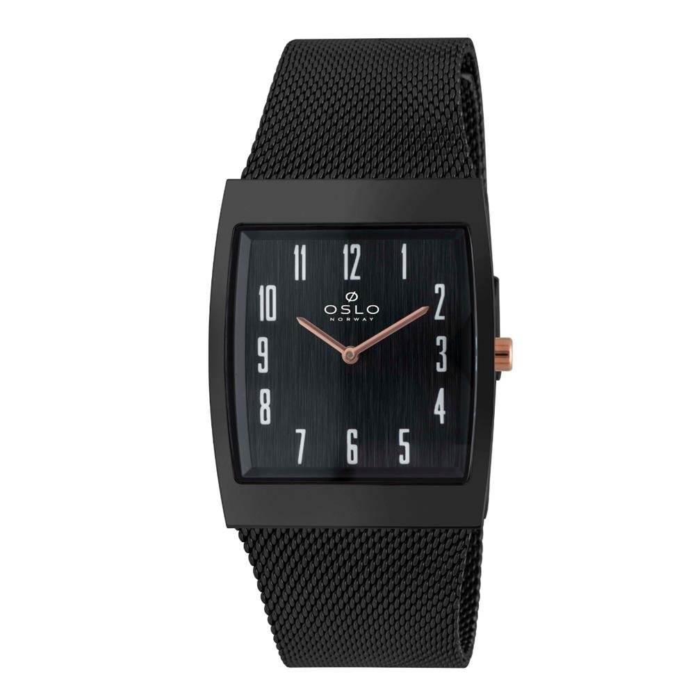 Relógio Oslo Masculino Ref: Ogpsss9t0001 P2px Slim Mesh Retangular Black Ogpsss9t0001-P2px - 1