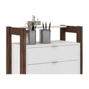 Ver imagem 3 de Gaveteiro P/ Escritório Az1012 C/ 4 Gavetas Amêndoa/branco - Tecno Mobili