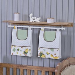 Porta Fralda Organizador Quarto de Bebê Menino Menina 2 Peças Varão:dinossauro Verde - 1