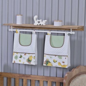 Porta Fralda Organizador Quarto de Bebê Menino Menina 2 Peças Varão:dinossauro Verde