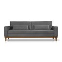 Ver imagem 2 de Sofá Living Valência 2,20mt C/base Madeira- Espuma 8 Cm C/ 2 Almofdas Cinza - Estofado Pérola