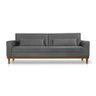 Sofá Living Valência 2,20mt C/base Madeira- Espuma 8 Cm C/ 2 Almofdas Cinza - Estofado Pérola - 2