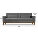 Ver imagem 3 de Sofá Living Valência 2,20mt C/base Madeira- Espuma 8 Cm C/ 2 Almofdas Cinza - Estofado Pérola