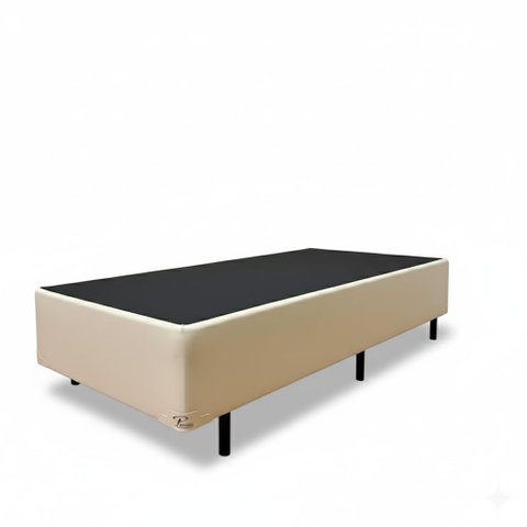 Cama Box Solteiro Base 188x88:corino Bege/solteiro