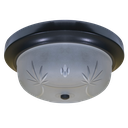 Ver imagem 1 de Plafon Aluminio Sol para 2 Lampadas Bacia de Vidro Lapidada:lapidado/preto/110/222