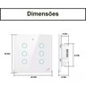 Interruptor Inteligente 6 Botões 4x4 Wifi Touch - Branco - 4