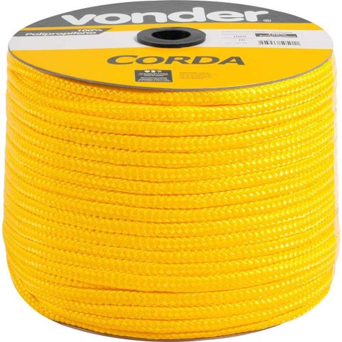 Kit 30mt Corda Multifilamento Trançada 10mm Amarelo Vonder