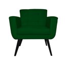 Ver imagem 2 de Kit 2 Poltronas Decorativa Geovana Suede Verde Pés Madeira Mz Decor