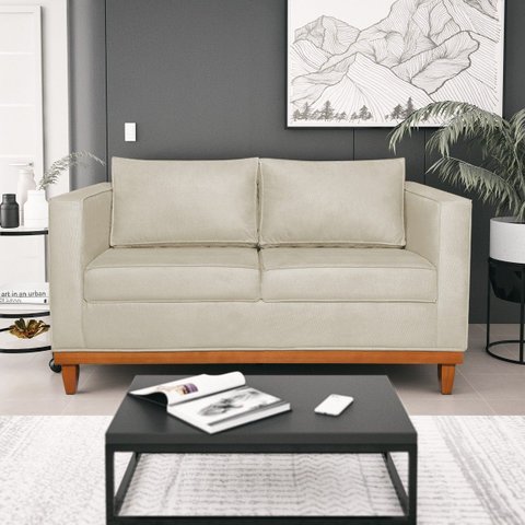 Sofa 3 Lugares Europa 180cm Estilo Conforto e Elegancia Bouclé - Adj Decor
