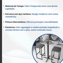 Ver imagem 3 de Conjunto Mesa Alta Bar Bistrô Redonda Vidro 2 Bancos Pinus Industrial Black Don Castro Decor Industr