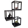 Suporte 3 Nichos Industrial de Parede Ferro e Mdf Preto - 1