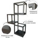 Ver imagem 2 de Suporte 3 Nichos Industrial de Parede Ferro e Mdf Preto