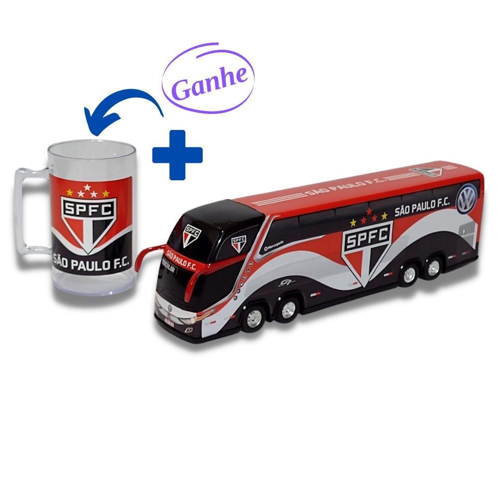 Brinquedo Miniatura Ônibus do São Paulo Fc + Caneca