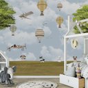 Ver imagem 4 de Papel de parede infantil balão avião menino quarto de bebe M² PP15