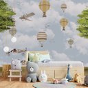 Ver imagem 3 de Papel de parede infantil balão avião menino quarto de bebe M² PP15