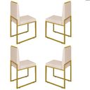 Ver imagem 1 de Conjunto Quatro Cadeiras Sala Jantar Barcelona Base Dourado:bege