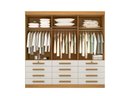 Ver imagem 3 de Guarda Roupa Casal 6 Portas 12 Gavetas sem Pés Mônaco Plus D Doro Cinamomo/off White