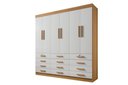 Ver imagem 1 de Guarda Roupa Casal 6 Portas 12 Gavetas sem Pés Mônaco Plus D Doro Cinamomo/off White