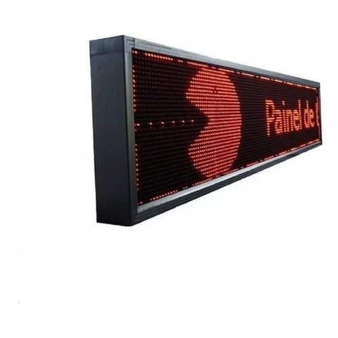 Painel Letreiro Led 100x20 Duplo Lado Vermelho Wifi Temperat:220v/verde