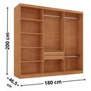 Ver imagem 4 de Guarda-Roupa Casal 100% MDF com 6 Portas e 2 Gavetas 180cm Multimóveis CR35516 Madeirado