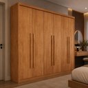 Ver imagem 1 de Guarda-Roupa Casal 100% MDF com 6 Portas e 2 Gavetas 180cm Multimóveis CR35516 Madeirado