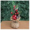 Enfeite de Mesa Natal Berry Vermelhos e Saco de Juta 28cm - 3