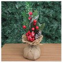 Ver imagem 3 de Enfeite de Mesa Natal Berry Vermelhos e Saco de Juta 28cm
