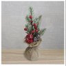 Enfeite de Mesa Natal Berry Vermelhos e Saco de Juta 28cm - 1