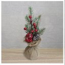 Ver imagem 1 de Enfeite de Mesa Natal Berry Vermelhos e Saco de Juta 28cm