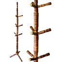 Ver imagem 1 de Cabideiro de Chao Rajado Envernizado Mancebo Arara de Roupas 10 Ganchos em Madeira Cabide