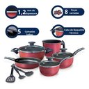 Ver imagem 6 de Jogo 8 Panelas Caçarola Panelas Completo e Utensilios - Cereja-preto