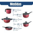 Ver imagem 7 de Jogo 8 Panelas Caçarola Panelas Completo e Utensilios - Cereja-preto