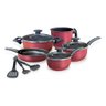 Jogo 8 Panelas Caçarola Panelas Completo e Utensilios - Cereja-preto - 1