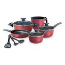 Ver imagem 1 de Jogo 8 Panelas Caçarola Panelas Completo e Utensilios - Cereja-preto