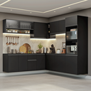 Ver imagem 1 de Armário de Cozinha Completa de Canto 445 cm Suspenso Preto Nice Madesa 03