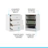 Mesa de Cabeceira com 3 Gavetas 40x55cm London Branco 6509 - 4