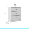 Mesa de Cabeceira com 3 Gavetas 40x55cm London Branco 6509 - 3