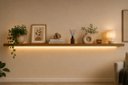 Ver imagem 1 de Prateleira MDF 30mm LED 220x25 Suporte Invisivel Freijo Natura 3000k 220V