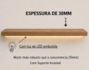 Ver imagem 4 de Prateleira MDF 30mm LED 220x25 Suporte Invisivel Freijo Natura 3000k 220V