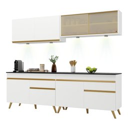 Cozinha Compacta 4 peças com Leds MP2021 Veneza Up Multimóveis Branca - 3