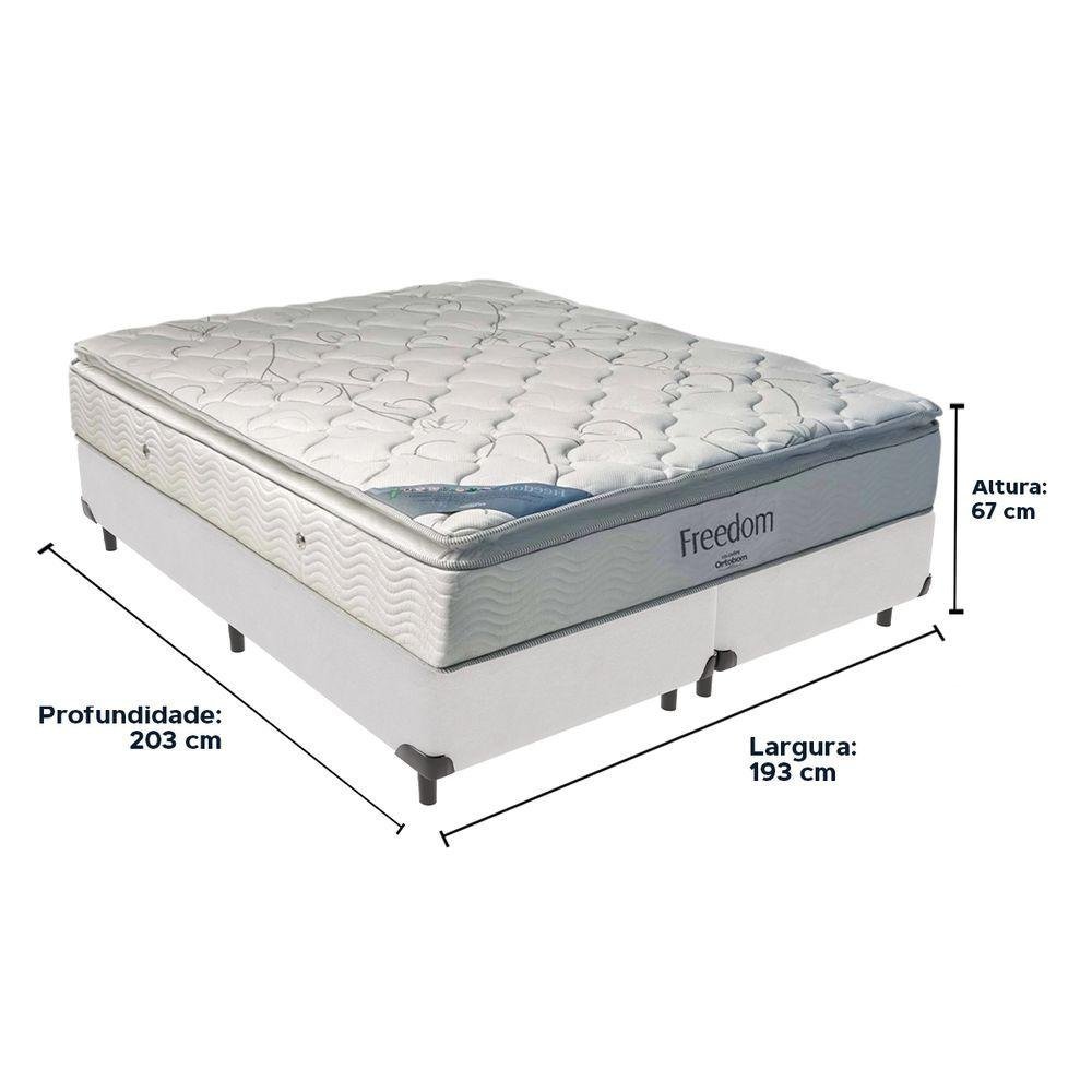 Cama Box Branco e Colchão Freedom Molas Ensacadas King Ortobom - 6
