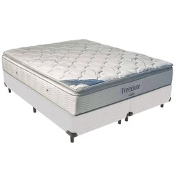 Cama Box Branco e Colchão Freedom Molas Ensacadas King Ortobom - 1