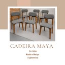 Ver imagem 6 de Kit 6 Cadeira de Jantar Moderna Maya Assento Estofado Linho Cinza-Escuro