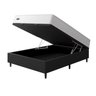 Cama Box Baú Casal + Colchão Molas Ensacadas Attractive Umaflex (138x188x67cm) Branco Box Preto - 1