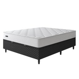 Cama Box Baú Casal + Colchão Molas Ensacadas Attractive Umaflex (138x188x67cm) Branco Box Preto - 9