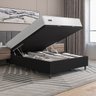 Cama Box Baú Casal + Colchão Molas Ensacadas Attractive Umaflex (138x188x67cm) Branco Box Preto - 2