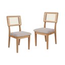 Ver mais imagens de Conjunto de Mesa Oval e 6 Cadeiras Estofadas MDF Off White/Freijó Bolonha Marrom