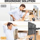Ver imagem 6 de Suporte 2 Monitor Duplo Braco Articulado 10 a 32 Polegadas Mesa Giratorio Bancada Profissional