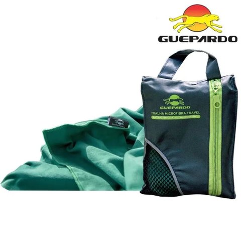 Guepardo Toalha Microfibra Travel Verde ? Secagem Rápida e Compacta para Viagem e Camping
